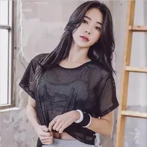 메쉬 망사 레이어드티 여자크롭티 시스루티셔츠