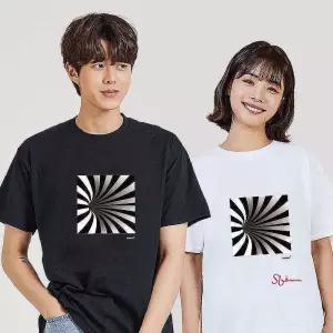 키밍 남학생반팔티 귀여운커플티 착시효과 줄무늬pqr514
