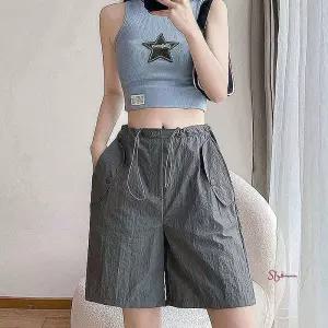 케주얼 여름 반바지 여행 여자 허리밴딩 휴가 스트링lmn764