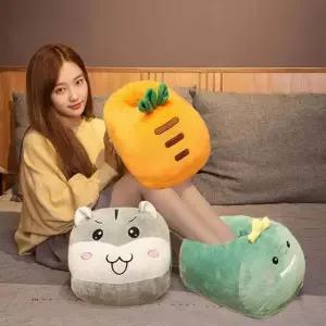 3컬러 따뜻한 발쿠션 부드러운 핫팩가능 방한 쿠션 발쿠션