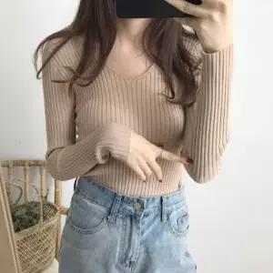 브이넥 골지 여성브이넥티 티셔츠 브이넥티셔츠 봄가