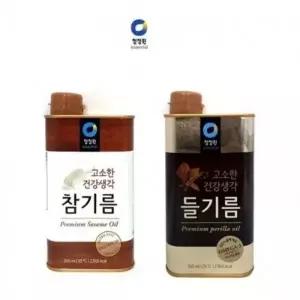 청정원 고소한 들기름 참기름 350ml 참깨유 유채씨유 요리향미 혼합기름
