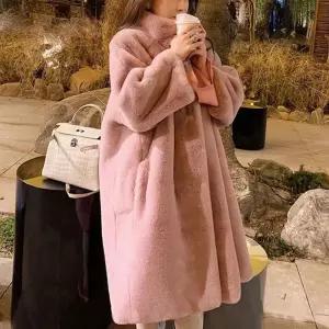 후리스 데일리 여성 겨울 루즈핏 페이크퍼 코트 자켓 점퍼