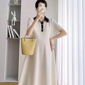반팔 포인트 카라넥 카라원피스 원피스 일상 데일리 패션 디자인