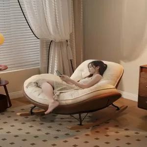 쿠션 로킹체어 오렌지 넓은 안락의자 독서용 휴식용 엔틱