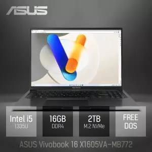 ⓒ ASUS 비보북 16 X1605VA-MB772 16GB 2TB / 16인치 대화면 포토샵 휴대용 업무용 사무용 대학생 노트북