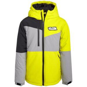 Volcom 남아용 겨울 재킷 - 눈 및 방풍 단열 스키 파카 코트 따뜻한 경량 재킷, 네온 옐로우