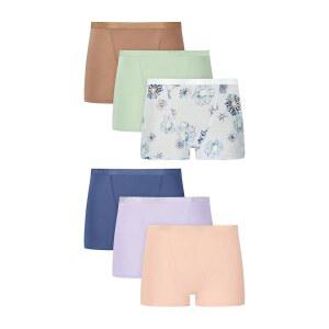 Hanes 여아용 속옷 브리프 팩, 6팩, 오리지널 슈퍼소프트 팬티, 수분 흡수, 라벤더, 바이올렛, 퍼플, 핑크, 흙 탠, 청자