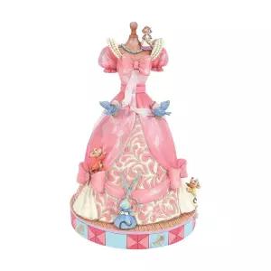Enesco Jim Shore 디즈니 전통 컬렉션 신데렐라 핑크 드레스 뮤지컬 피규어 - 스톤 레진 핸드 페인팅 수집