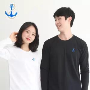 기능성 쿨론 긴팔 닻자수 쿨 티셔츠