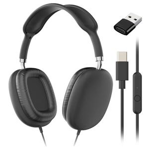 맥스틸 C타입 + USB 유선 헤드셋 마이크 어학용 게이밍 게임용 PC 아이패드 태블릿 헤드폰 유아 성인 키즈 어린이 GM-HC50