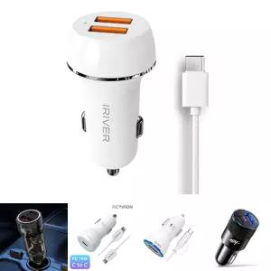 IRIVER)차량용급속충전기(IHA-CQ36WD QC3.0 C-TYPE 2구)/충전기/자동차/시거잭/차량용/고속/시가잭/충전잭