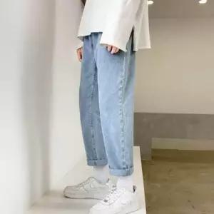 남자 간절기 밴딩 9부 고무줄 청바지 일자 데님 팬츠 바지 여름슬랙스 (WFJLBCU)