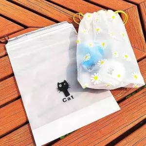 18x25cm 끈 파우치 반투명 pvc 사각 보라색파우치 투명파우치 (WFFV6ZM)