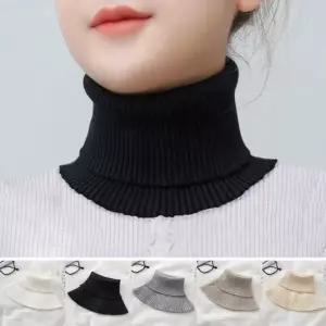 여성용 겨울용 보온용 얇은 니트 골지 모조 터틀넥 스웨터 페이크목티 페이크카라