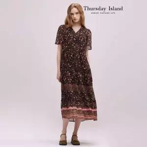 [Thursday Island] 보더 포인트 쉬폰 원피스(T244MOP239W)