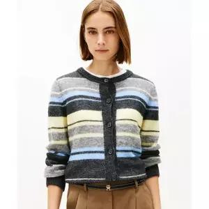 타미힐피거 TOMMY HILFIGER 멀티 스트라이프 크루넥 가디건 (T22G0KCD004WT10CS) T22G0KCD004WT10CS 721951
