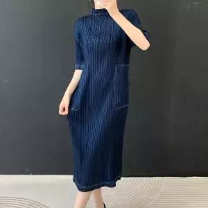 플라라 플리츠하프하이넥원피스