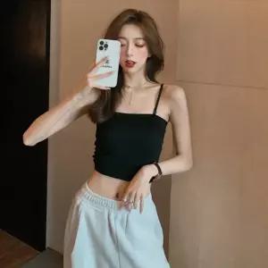 면 끈나시 여성 브라탑 캡 민소매 골지 튜브탑나시 ODM-FLSTK014