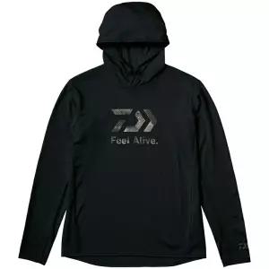 다이와 DE-3525 바람막이 낚시 드라이  후드 티셔츠 블랙