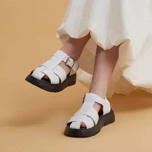 [엘리자베스스튜어트](강남점)[2cm/4cm] 소가죽 크로스 피셔맨 샌들 247308+65313