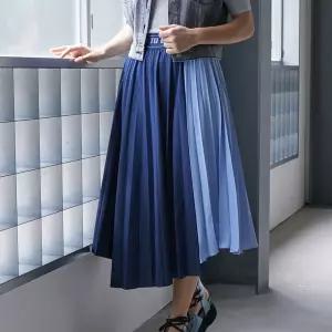 [에고이스트] 배색 플리츠 밴딩 스커트 (EN3WS761-T)
