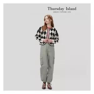 써스데이아일랜드 Thursday Island 다이아몬드 라운드넥 가디건T232MCD302W