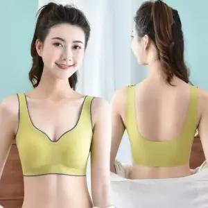 브라탑 런닝 라텍스헴라인심리스브라 브라 끈나시 캡 (WD8F2DB)