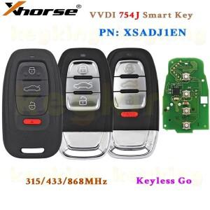 Xhorse XSADJ1GL VVDI 754J 아우디용 스마트키 315MHZ 868MHZ A6L Q5 A7 A8 키 쉘 포함