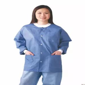 니트 커프와 칼라가 있는 메드라인 NONRP600xL 다층 소재 랩 재킷 X-Large Blue (30팩)