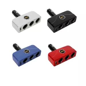 삼진 멀티소켓 거치대 충전기 블랙 다이렉트 시거잭 3구소켓 SF USB