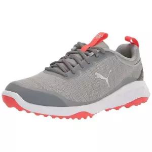 Puma Golf 남성용 퓨전 프로 골프화, 쿼리-푸마 실버-레드 블래스트, 290mm(미국 11)
