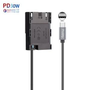 USB C-LP-E6 캐논호환 EOS 5D 6D 7D 90D Mark II IV R R5C 용 더미 배터리 DC 전원 어댑터