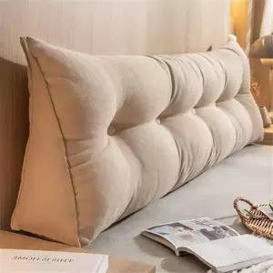 CZHIXG 독서 베개 삼각형 헤드보드 퀸 쿠션 백 웨지 리클라이너 2층 침대용 서포트 Beige 31.4inch/80cm