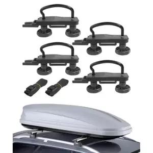 라쿠나 4PCS 스테인리스 스틸 루프 박스 U-볼트 클램프, 자동차 액세서리 밴 장착 키트 U 브래킷 설치 액세서리, 랙 브래킷, 대부분의 자동차에 적합합니다