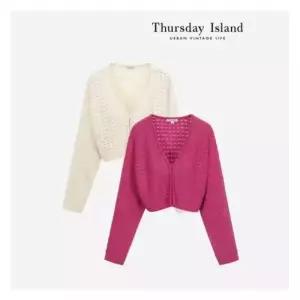 써스데이아일랜드Thursday Island 펀칭짜임 볼레로형 가디건T236MCD137W 1096804