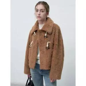 제너럴아이디어 울 블렌드 페이크 퍼 더플 자켓 [CAMEL] WBE4L07534 384009