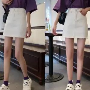 여성 스커트 데님 치마 하이웨스트 A라인 패션 면스커트 면치마 h스커트 (W9D05FF)