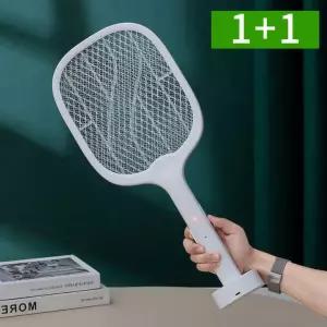 아트박스/오엠티 1+1 UV LED 충전식 전기모기채 벌레 파리채 전자모기채
