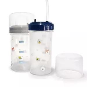 [룽스_65]실리콘 빨대물병 500ml 도시락물병 애니멀