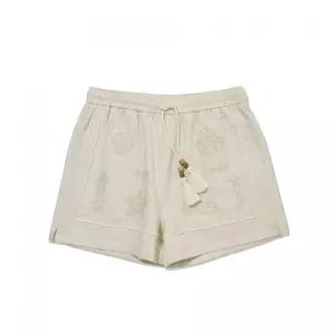 매장정품 PENFIELD 린넨 마린 두들 엠브로이더리 숏팬츠 아이보리_FS2WP30U