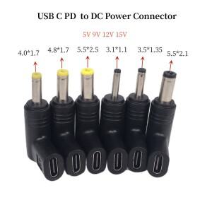 범용 USB C PD to DC 전원 커넥터  C타입 잭 충전 어댑터 컨버터  라우터 태블릿 선풍기  5V  9V  12V  19V