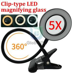 책상 램프 360 유연한 구즈넥 독서 테이블 라이트  눈 관리 USB 네일 뷰티 5 배 LED 클립  3 단계 조절 가