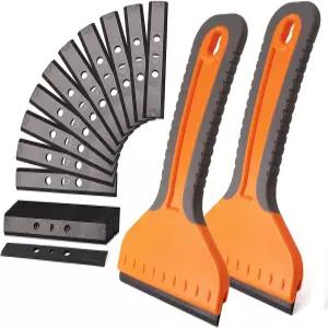 ISHTOOL 4인치 플라스틱 면도날 스크레이퍼 2개의 큰 칼날 페인트 스티커 제거 도구 접착 라벨 데칼 벽지