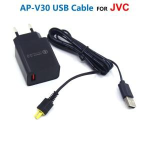 AP-V30 보조베터리 USB 케이블 + JVC Everio DV 카메라 캠코더 용 충전기 어댑터 GZ HM300 HM