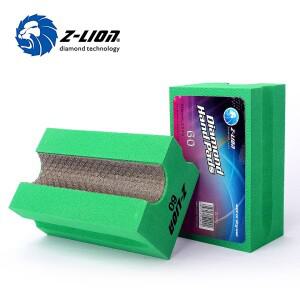 Z-LION V20 다이아몬드 핸드 패드 폼 백커 U  전기도금 폴리싱 돌 콘크리트 금속 경질 합금 그라인딩 블록
