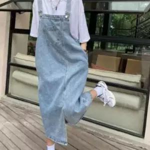 이쁘다요 데일리 데님 언발란스 멜빵 원피스