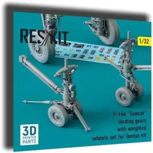 레스킷 RSU32-0088 1/32 F-14A 톰캣 랜딩 기어와 타미야 키트용 가중 휠 세트 (3D 프린팅)