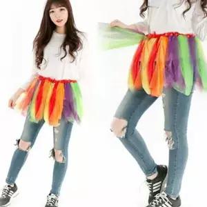 어린이 무용 망사 치마 무지개 발레 망사 치마 튜튜 댄스복