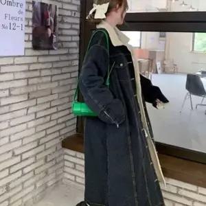 루즈핏 여성 롱 데님 점퍼 퍼데님 여성 양털 데님 점퍼